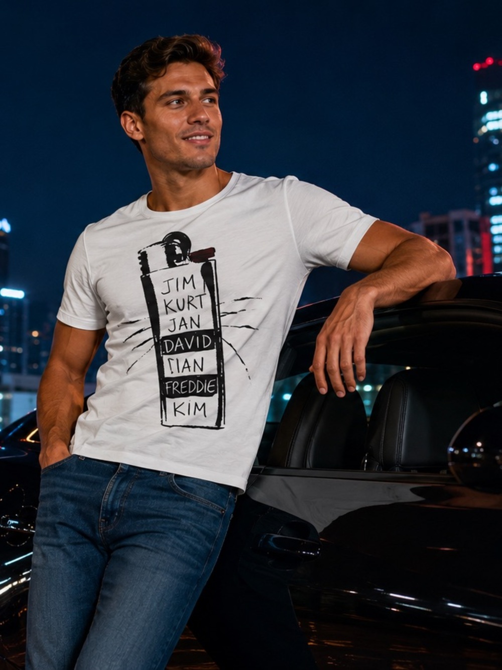 Antony Morato Men’s Graphic T-Shirt Size S White Cotton Short Sleeve Casual Tee